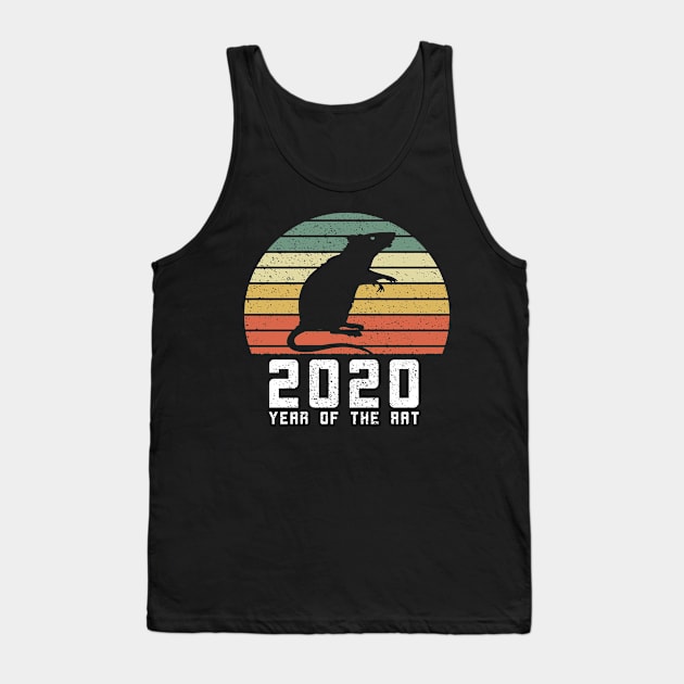 Year Of The Rat 2020 Vintage Chinese Zodiac Tank Top by BraaiNinja